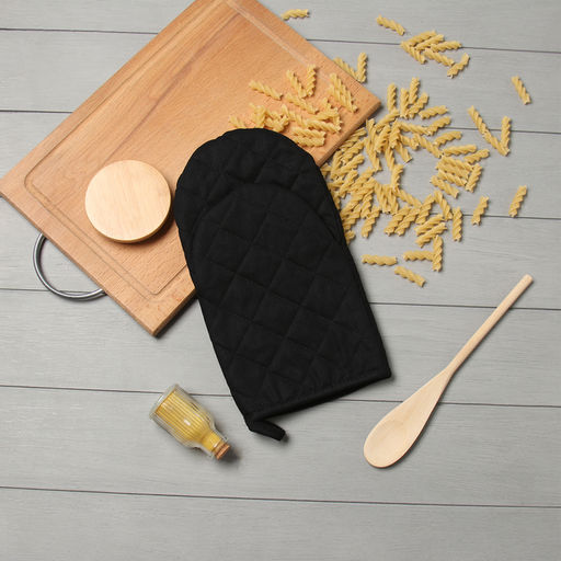 Варежка-прихватка Этель Kitchen цв.черный, 15х28см,саржа, 100% х/л  фото 6