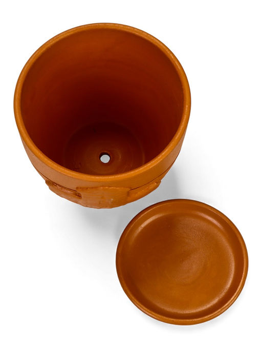 Горшок цветочный с поддоном 1,4 л, d15/h13 см терракот керамика, "Голландия" (М)