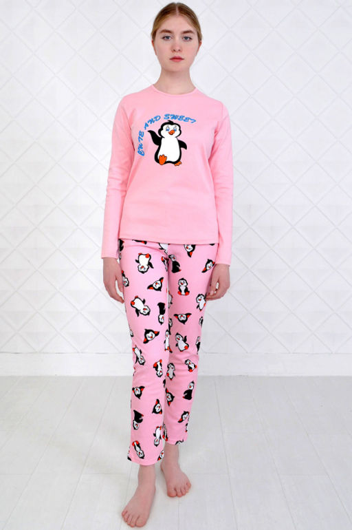Арт. 4560 Пижама с брюками 46-52 (4 шт) Цвет:розовый - Калинка фото 2