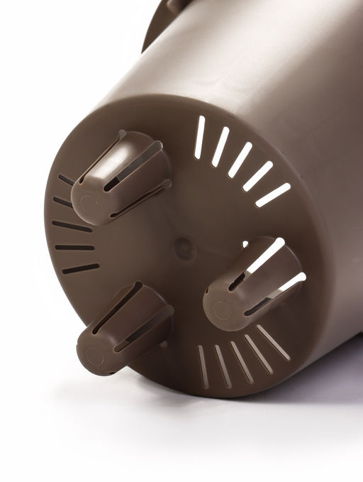 Кашпо для цветов «Рамона», 1 л, d=15 см, h=14 см, со вставкой, пластиковое, серое