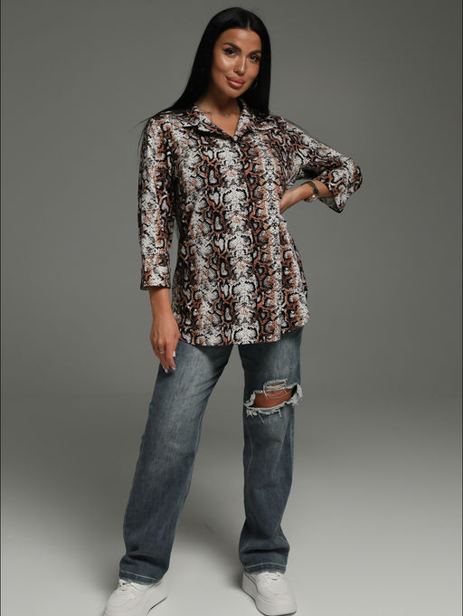 Жанетта туника женская (полоса синий) - Lovetex фото 117