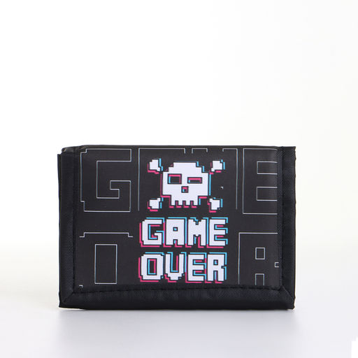 Кошелёк детский Выбражулька Game over, на липучке, чёрный