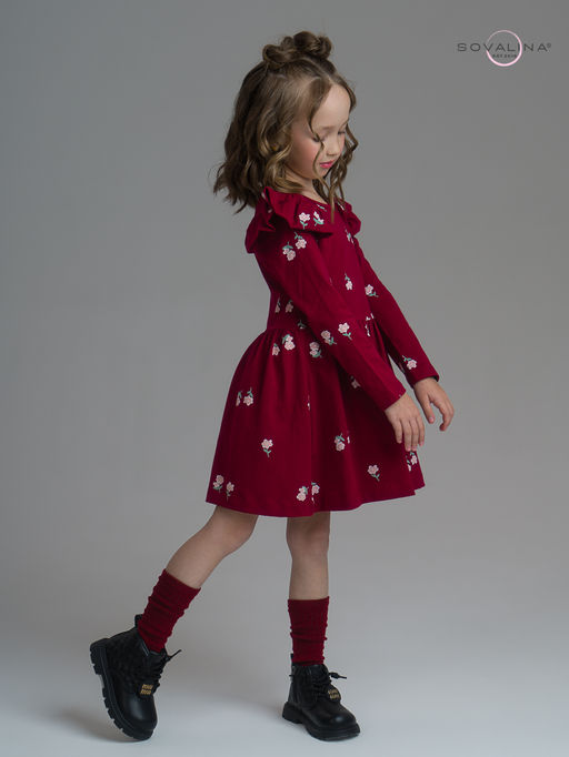 Платье Фея лютики бордо - Sovalina фото 24