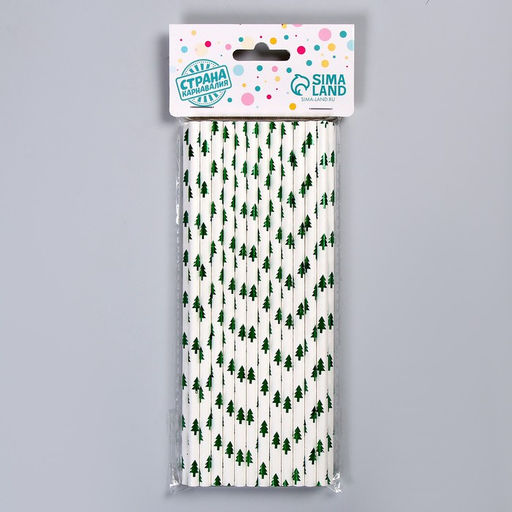 Трубочка для коктейля Ёлочки, набор 25 шт. - Страна карнавалия фото 3