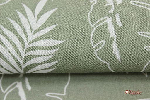 Импорт. хлопок Белые тропические листья ВИД2, ш.1.5м, хлопок-100%, 105гр/м.кв - Купава фото 5