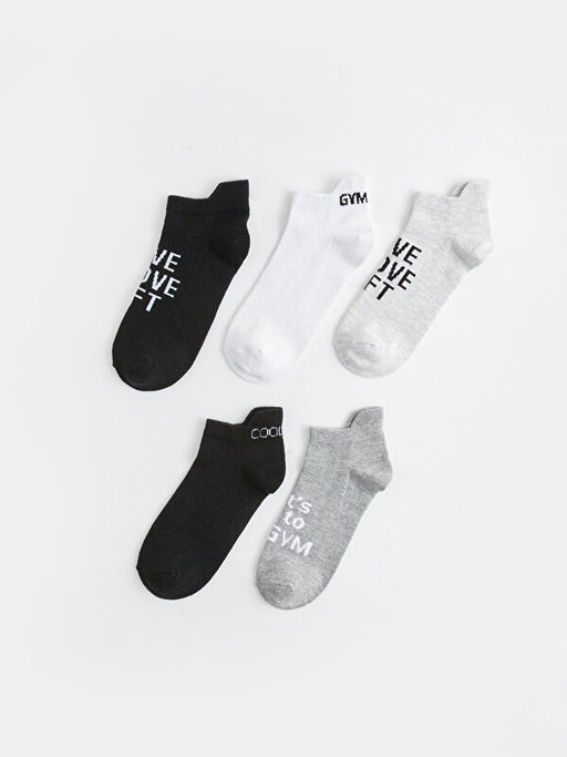 Bask?l? Kad?n Patik ?orap 5li