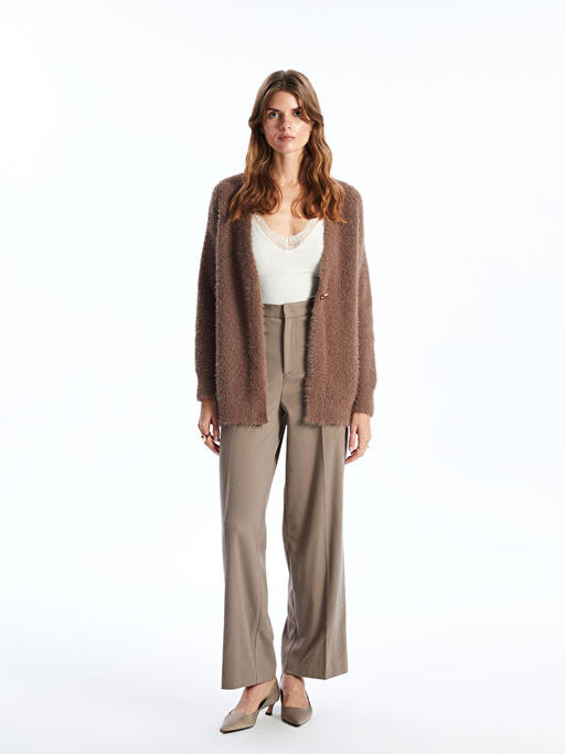 V Yaka Parlak G?r?n?ml? Kad?n Triko H?rka