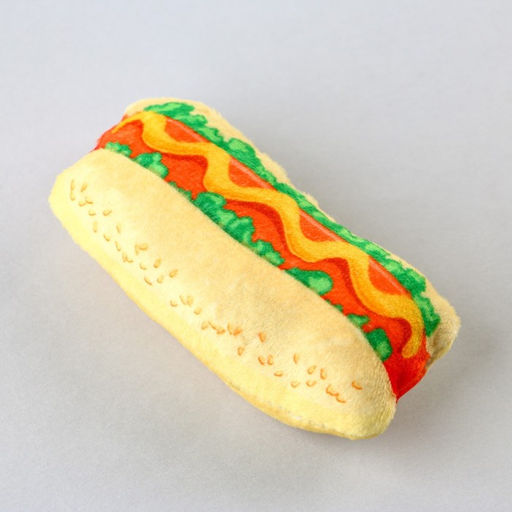 Игрушка для кошек с мятой Хот-дог из текстиля, 9х5,3 см - Пушистое счастье фото 3