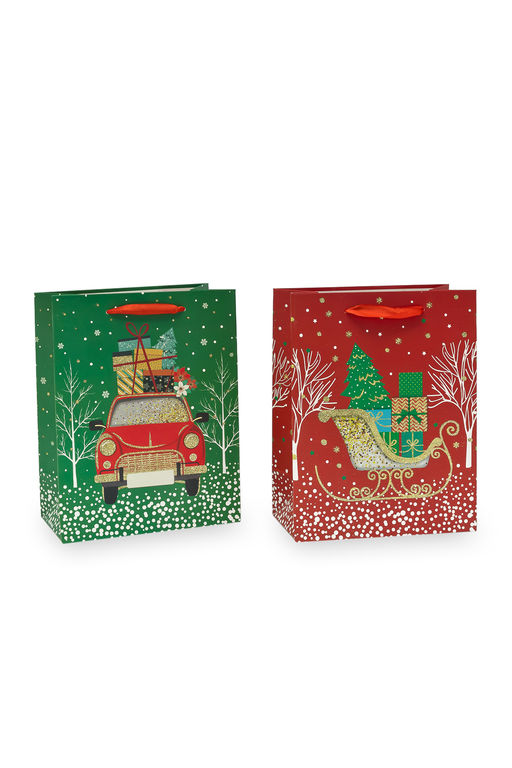 Пакет Новогодний 18*23*10 см (12 шт) SF-7567, микс №39 - Больше подарков фото 2