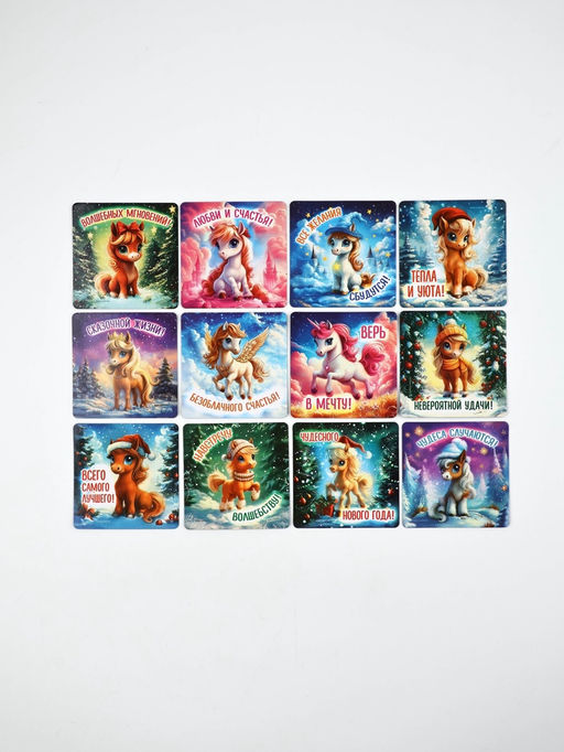 Набор магнитов новогодних «Волшебный Новый Год» полимер 7×7 см 12 шт.