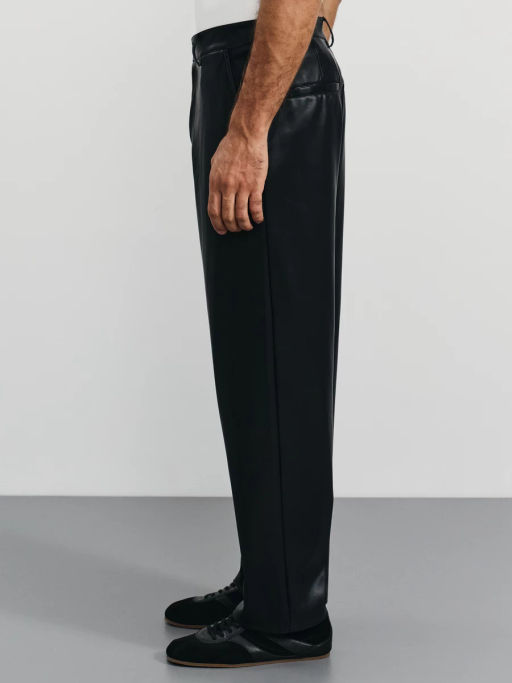 Брюки straight fit из экокожи / Zarina  фото 3