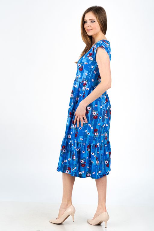 Платье женское из кулирки Шарлотта голубой - Амадэль фото 6