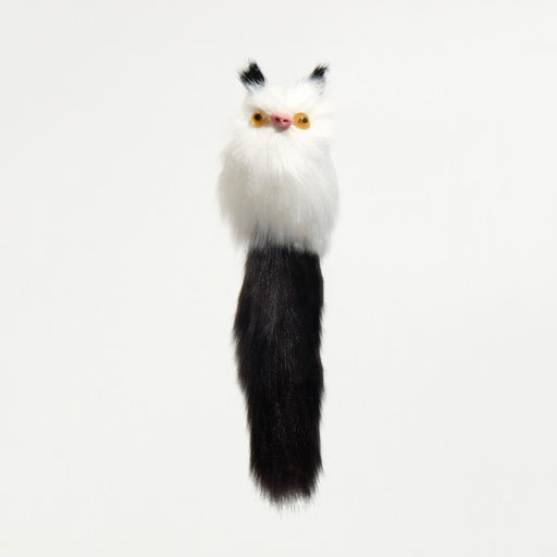 Игрушка для кошек Кот-дружок, искусственный мех, корпус 7 см, белая/чёрная