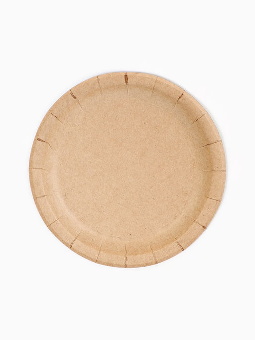 Тарелка одноразовая «Крафт» с бортом, картон, 18 см, 50 шт.