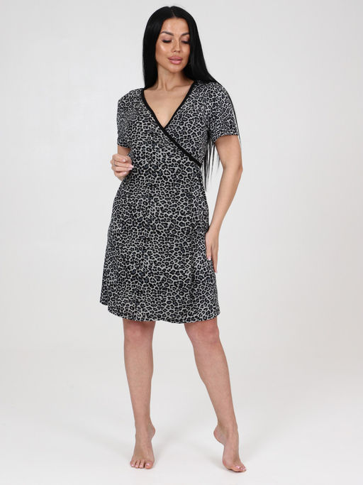 154 ЖЕНСКИЙ ХАЛАТ (Серый леопард) - А-дина фото 2