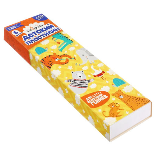 Цена за 4 шт. Пластилин Calligrata, 6 цветов, 90 г
