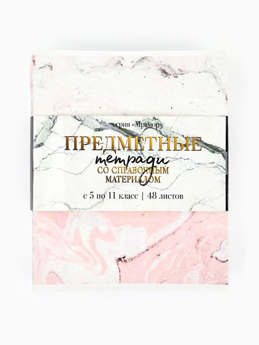 Тетради предметные, 48 л., набор из 10 шт. Мрамор - Artfox study фото 2