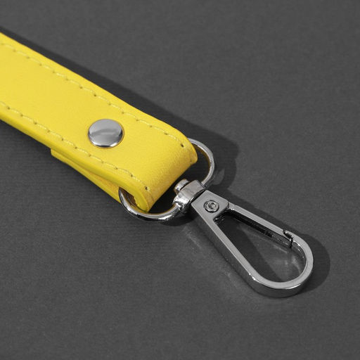 Ручка для сумки из экокожи, с карабинами, 125 1,8 см, цвет жёлтый - Арт узор фото 3