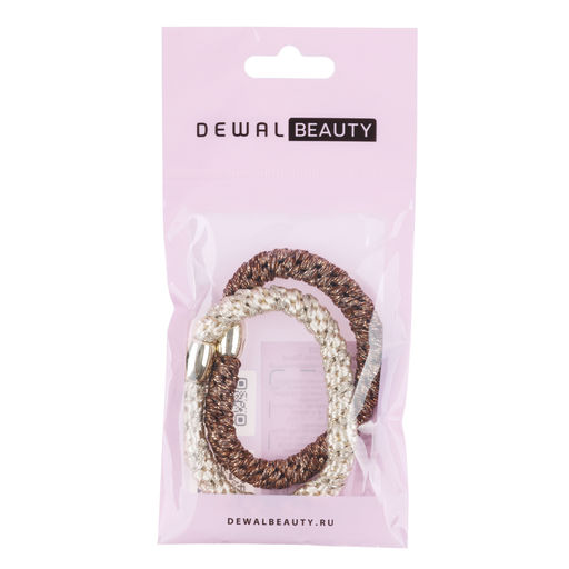 Резинки для волос, цвет золотой/коричневый (2 шт.) DEWAL BEAUTY DBR3323  фото 2