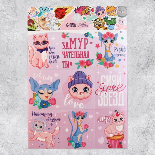 Наклейки детские бумажные «Замурчательные истории», 11×15.5 см, 5 листов