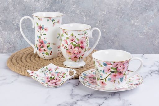 Чайн. наб. 12 пр. 270 мл Яблоневый цвет на белом NEW BONE CHINA - Elan gallery фото 8