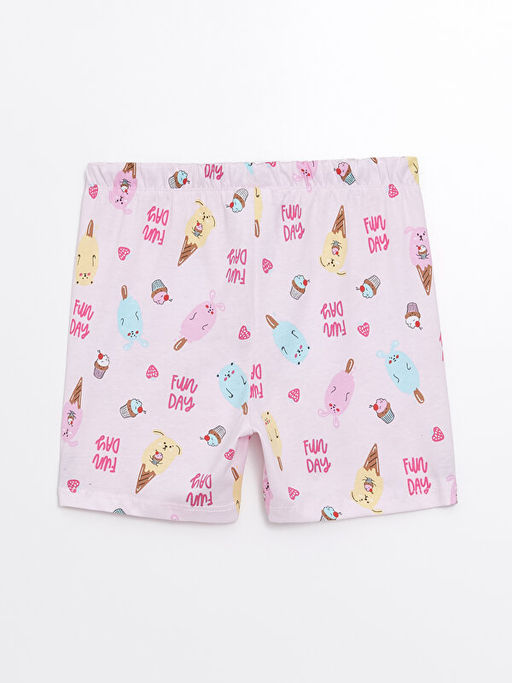 Beli Lastikli Bask?l? K?z ?ocuk Pijama ?ort - Waikiki фото 2