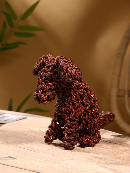 Сувенир плетёный «Собака», 27×15×23 см, сиграсс, тёмный