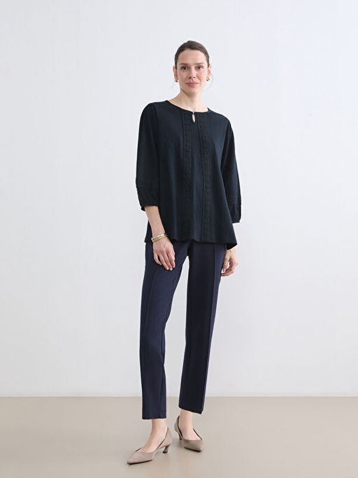 Bisiklet Yaka Nak??l? Bluz