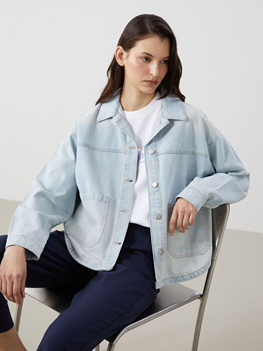 Oversize Kad?n Jean G?mlek Ceket