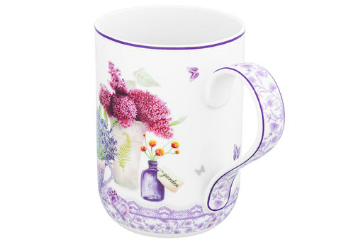 Кружка 400 мл 11,5*7,5*10,5 cм "Лаванда" NEW BONE CHINA