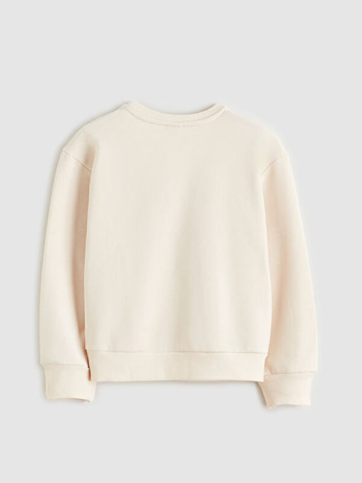 Bisiklet Yaka Bask?l? K?z ?ocuk Sweatshirt