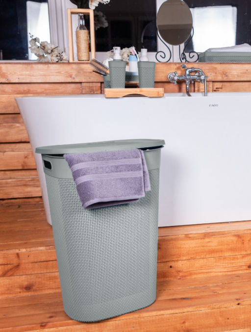 Корзина для белья OSLO 55л серый шторм PT1334СШ-6