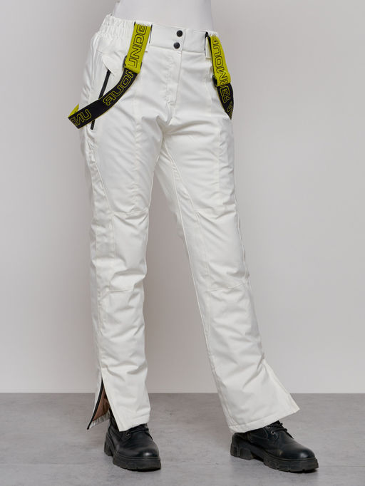 Полукомбинезон утепленный женский зимний горнолыжный белого цвета 526Bl - Chunmai фото 7