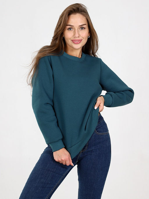 Свитшот женский из футера с начесом Петроль - Амавес-текстиль фото 11