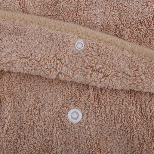 Парео махровое "Куколка" 80х165см, хлопок 100%, на резинке с липучкой, на кнопке, ажурный кант; с чалмой на пуговице 68х25см, капучино (Китай)