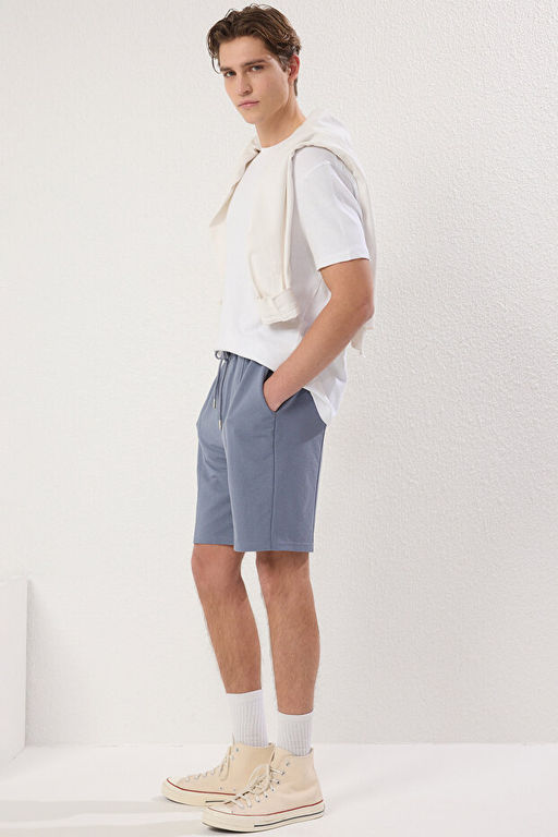 Mavi Regular/Normal Kesim Orta Boy Lastik Belli Ba_c_kl_ Diki_ Detayl_ _ort TMNSS20SR0070 - Trendyolmilla фото 2