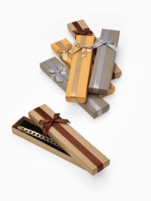 Набор подарочных коробочек 6 шт. под браслет, цепочку, «Стёганый принт», 21×4 см, МИКС