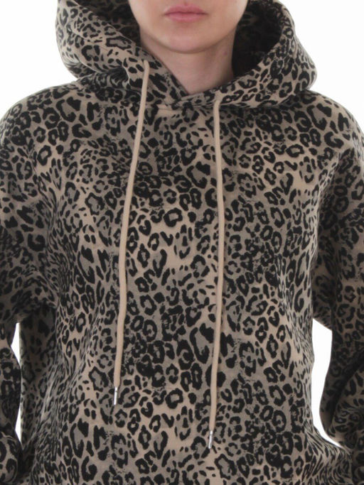 870-8 DK. BEIGE/LEOPARD Костюм спортивный зимний женский (95% хлопок, 5% полиэстер)