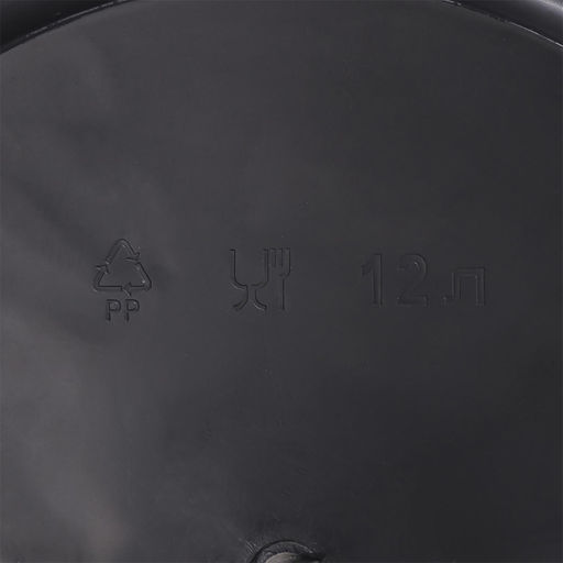 Ведро 12л с мерной шкалой, черное "Народное" ЕлПласт арт. 208, 836