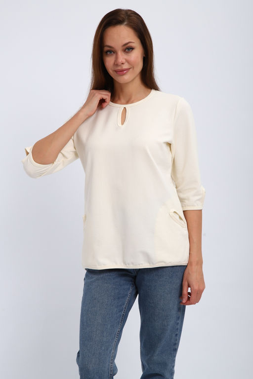 Кофта женская из футера 2-н Анфиса молочный
