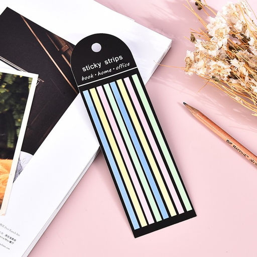 Блок-закладка с липким краем 145 мм х 5 мм, пластик, 4 цвета по 20 листов х 8 листов, пастель