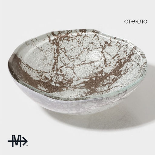 Салатник Magistro Мрамор, d=12.5 см, стекло, белый фото 2