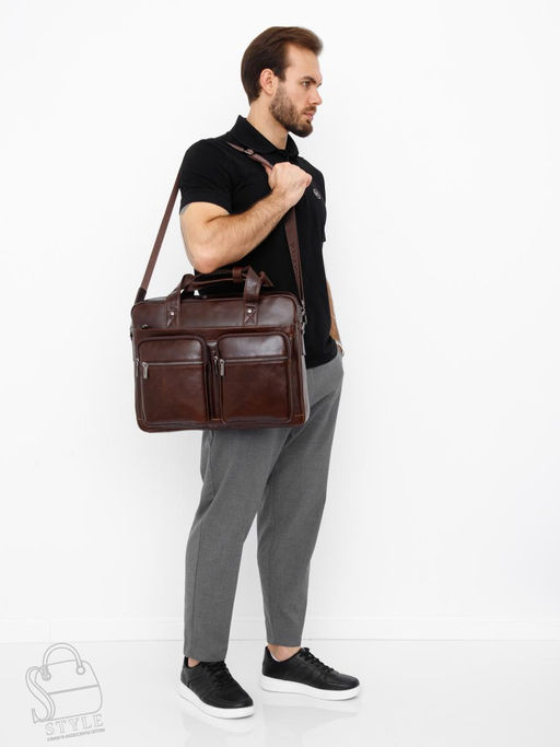Портфель мужской кожаный 815XXL brown Fuzhiniao