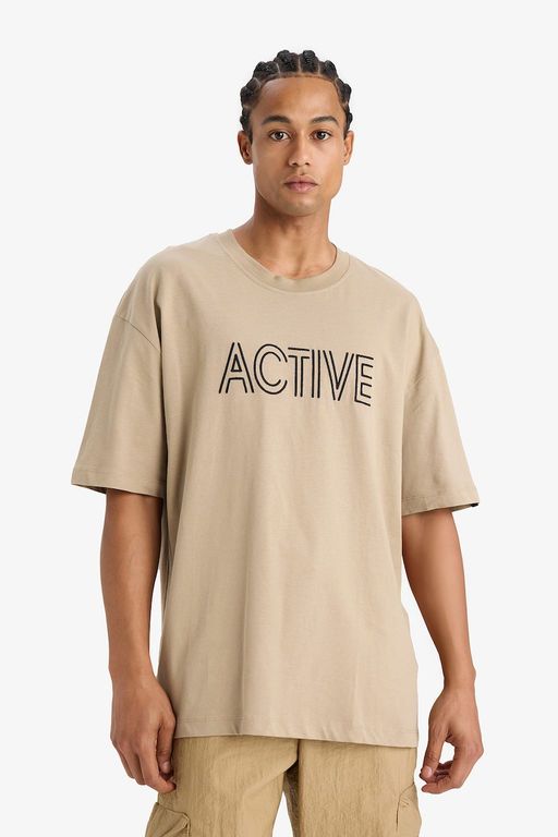 DeFactoFit Футболка Oversize с круглым вырезом и короткими рукавами с вышивкой  фото 13