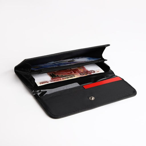 Кошелёк на кнопке, цвет чёрный - Simaland фото 4