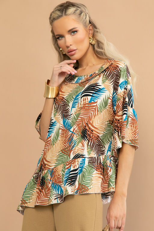 Туника Насладись моментом (листья/беж) - Эльза фото 8