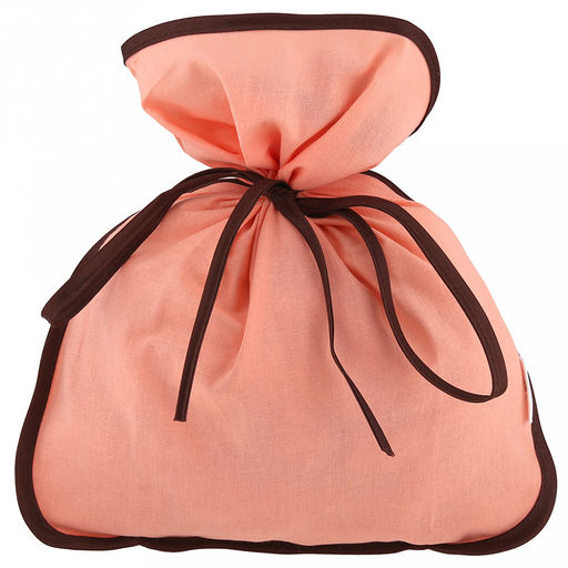Эко-мешочек 25х30см "Персик", на завязках, хлопок 100%, упаковка "классическая" ПП с подвесом 14,5х20см, "Домашняя мода" (Россия)