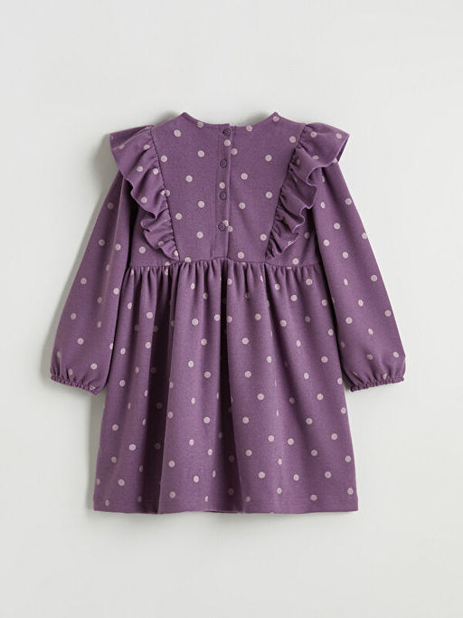 Bisiklet Yaka Puantiyeli K?z ?ocuk Elbise