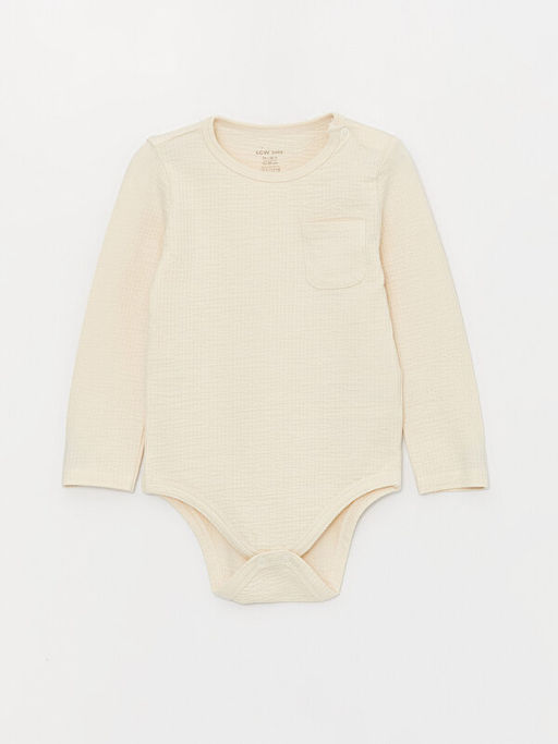 Bisiklet Yaka Uzun Kollu Unisex Bebek ??t??tl? Body