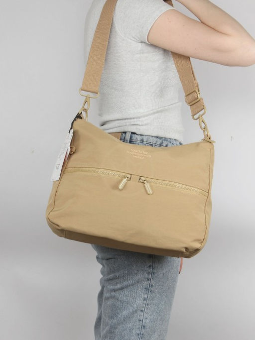 Сумка женская текстиль CF-1203, 2отд, плечевой ремень, бежевый SALE 264877 - Bobo фото 5